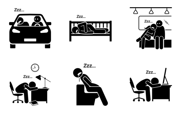 sleeping stick figures