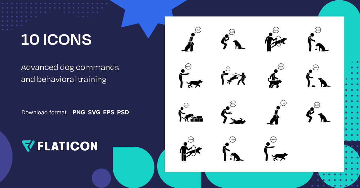 Advanced Dog Commands And Behavioral Training Icon Pack | 10 .SVG Icons