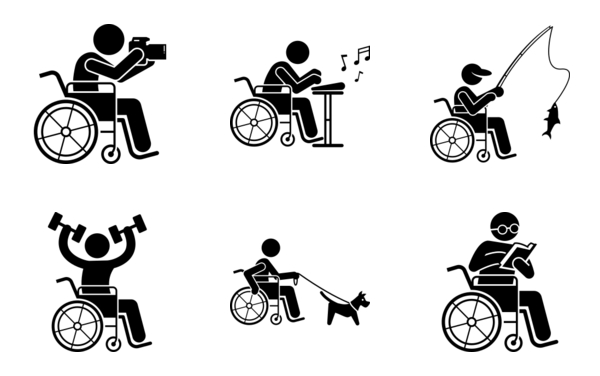 happy disabled handicapped person leisure and recreational activities